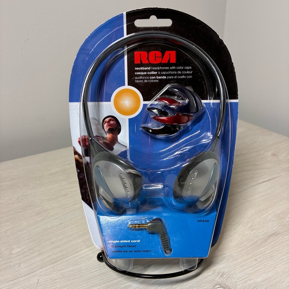 NWT RCA Neckband Headphones HP242 Retro Y2K Lightweight Wired Color Caps Audio